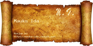 Mauks Ida névjegykártya